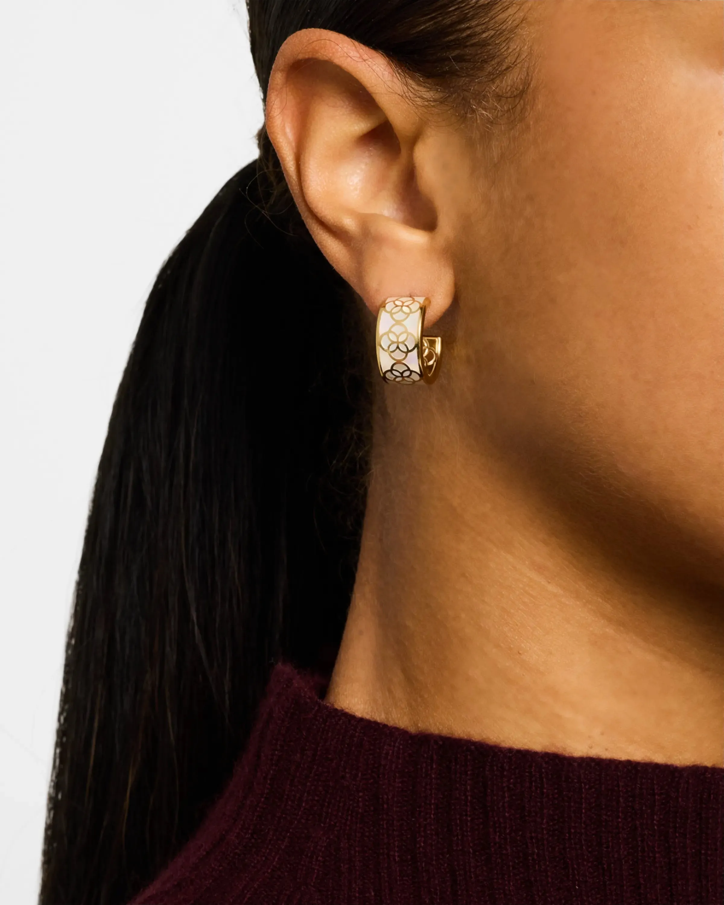 Petal Gemstone Gold Vermeil Sterling Huggie Earrings