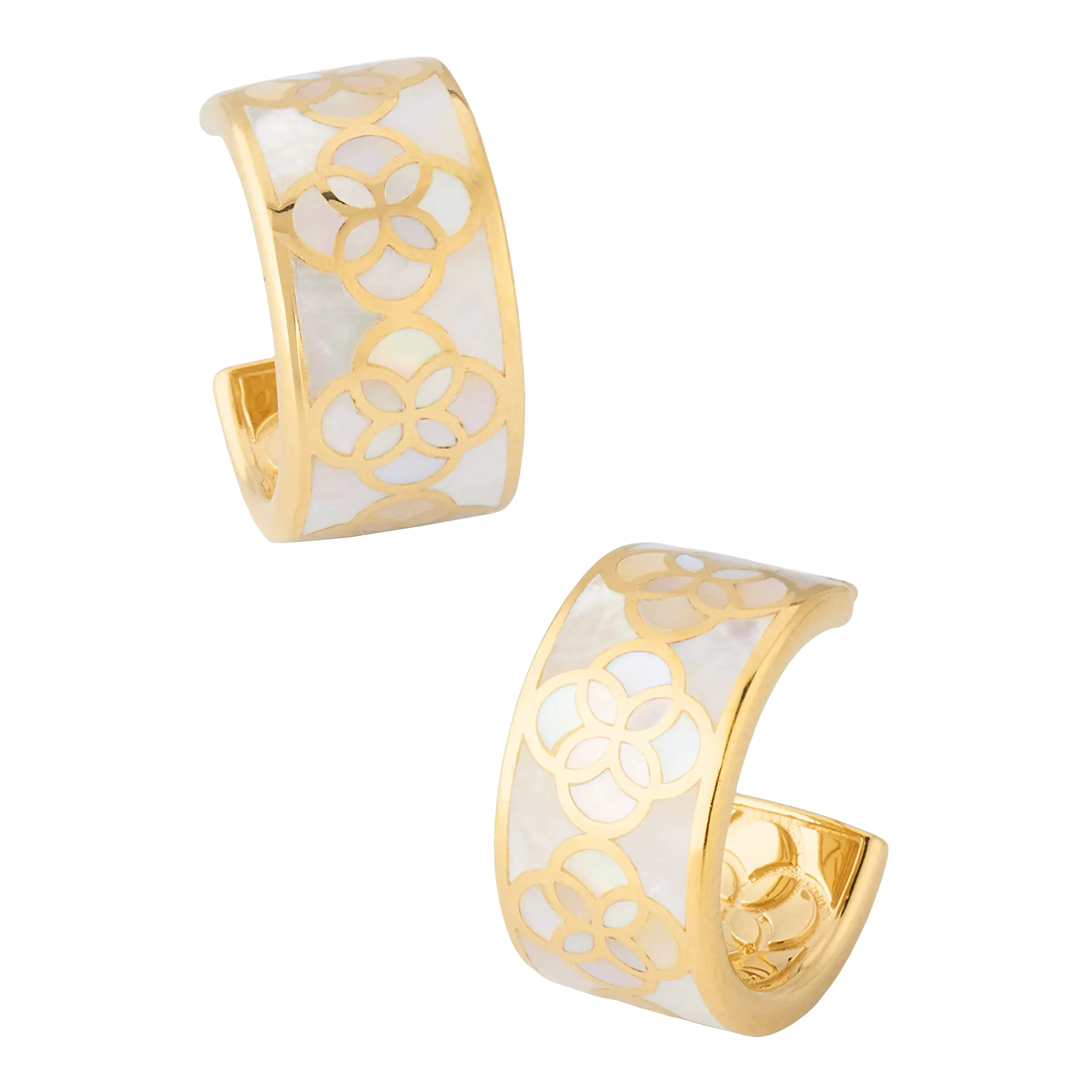 Petal Gemstone Gold Vermeil Sterling Huggie Earrings