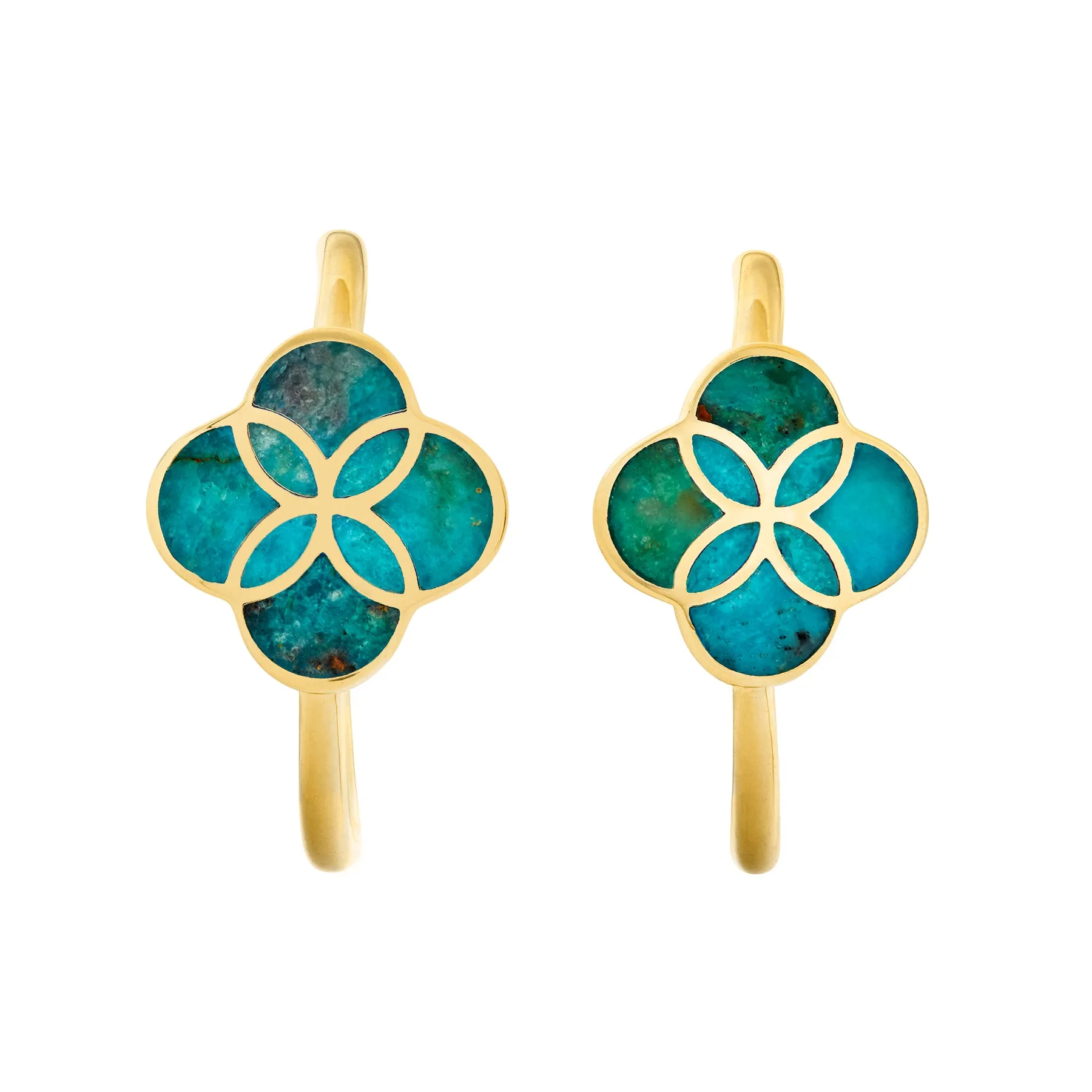 Petal Gemstone Sterling Mini Hoop Earrings