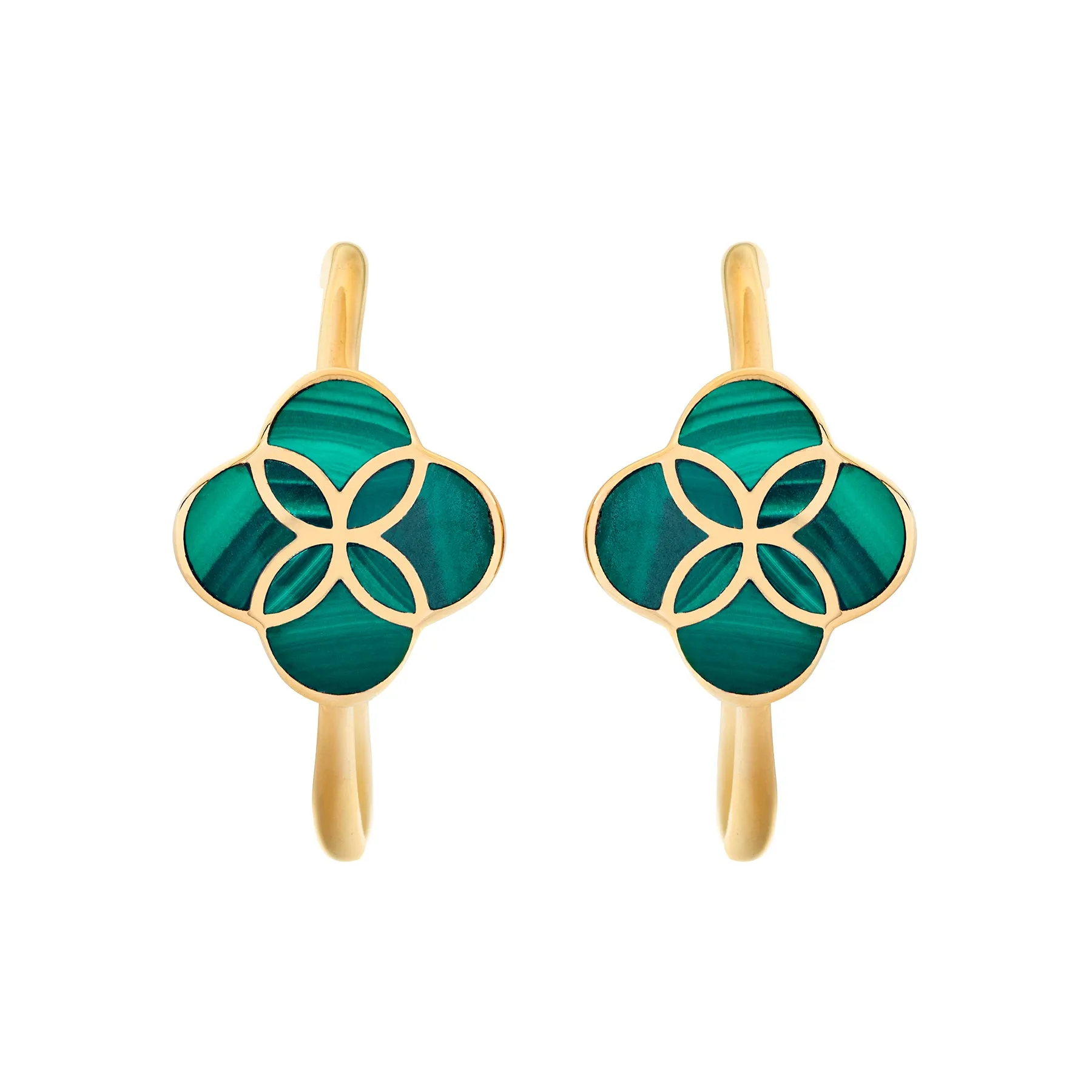 Petal Gemstone Sterling Mini Hoop Earrings