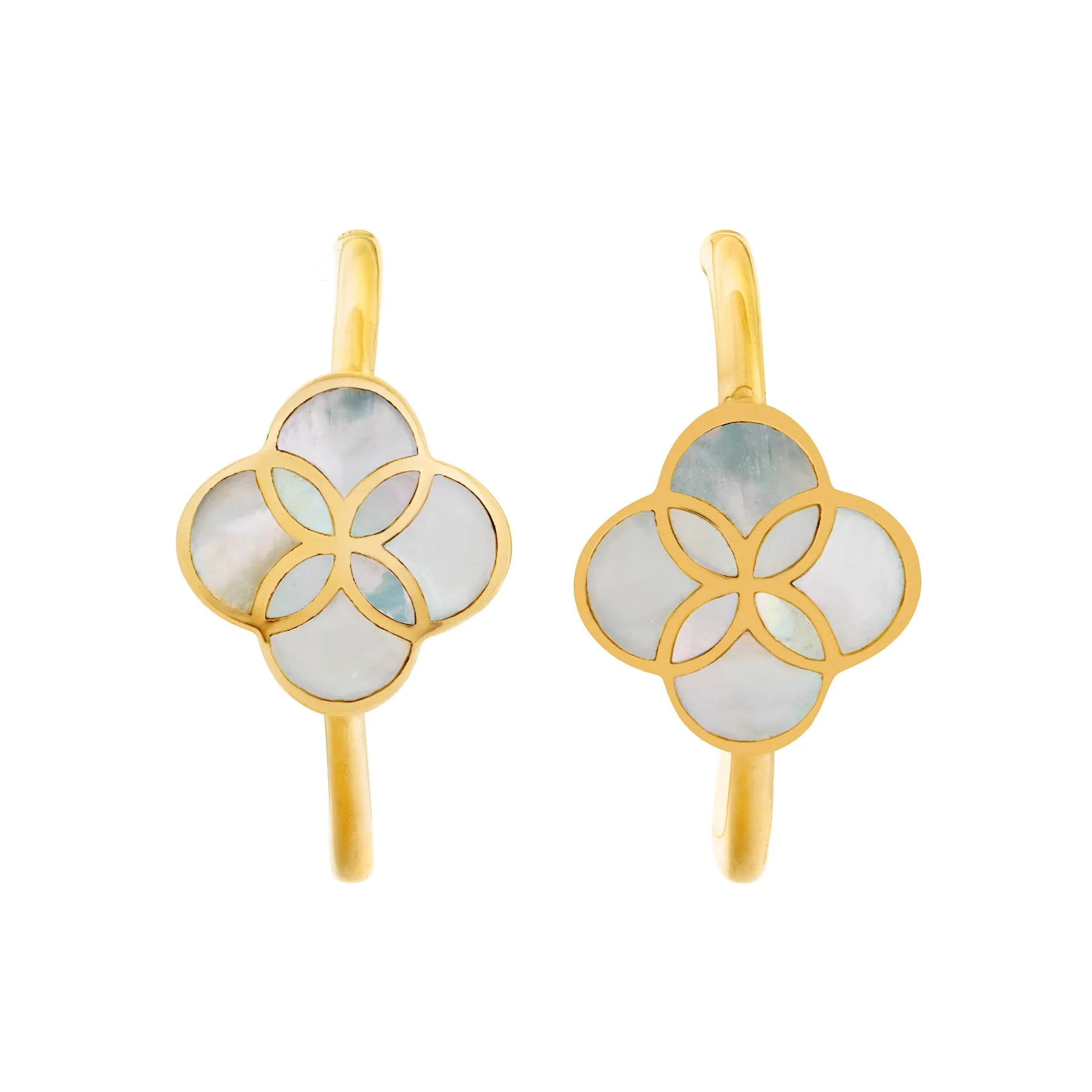 Petal Gemstone Sterling Mini Hoop Earrings