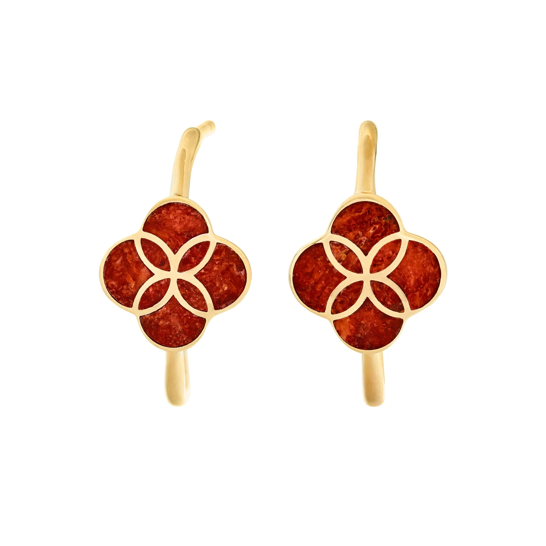 Petal Gemstone Sterling Mini Hoop Earrings