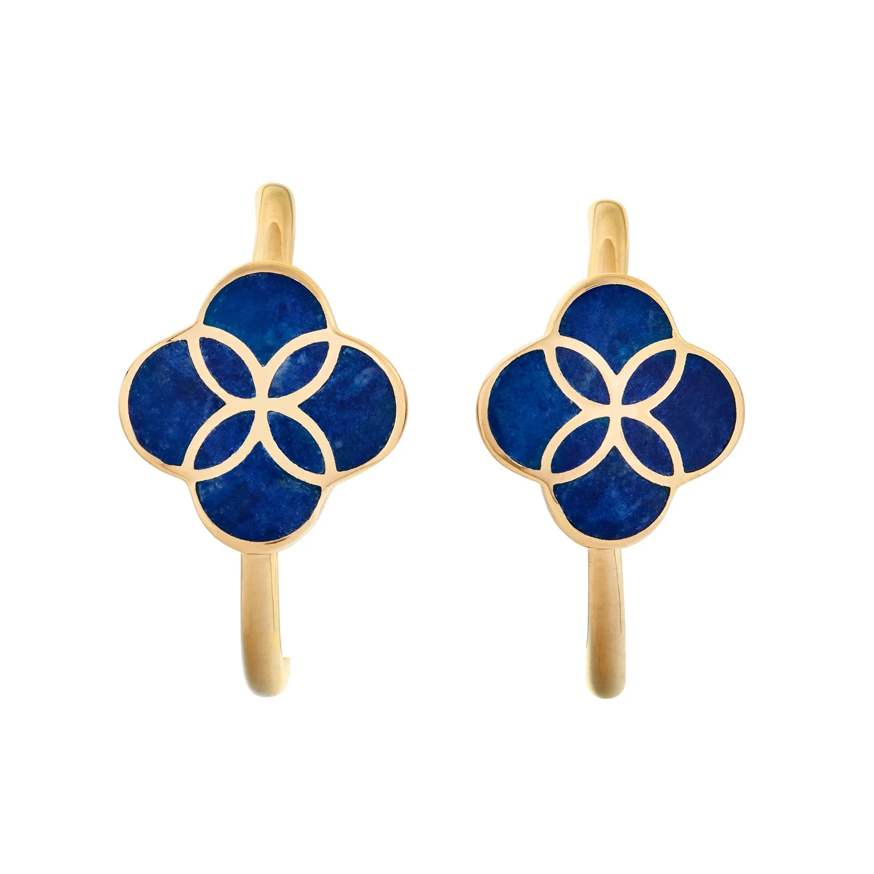 Petal Gemstone Sterling Mini Hoop Earrings