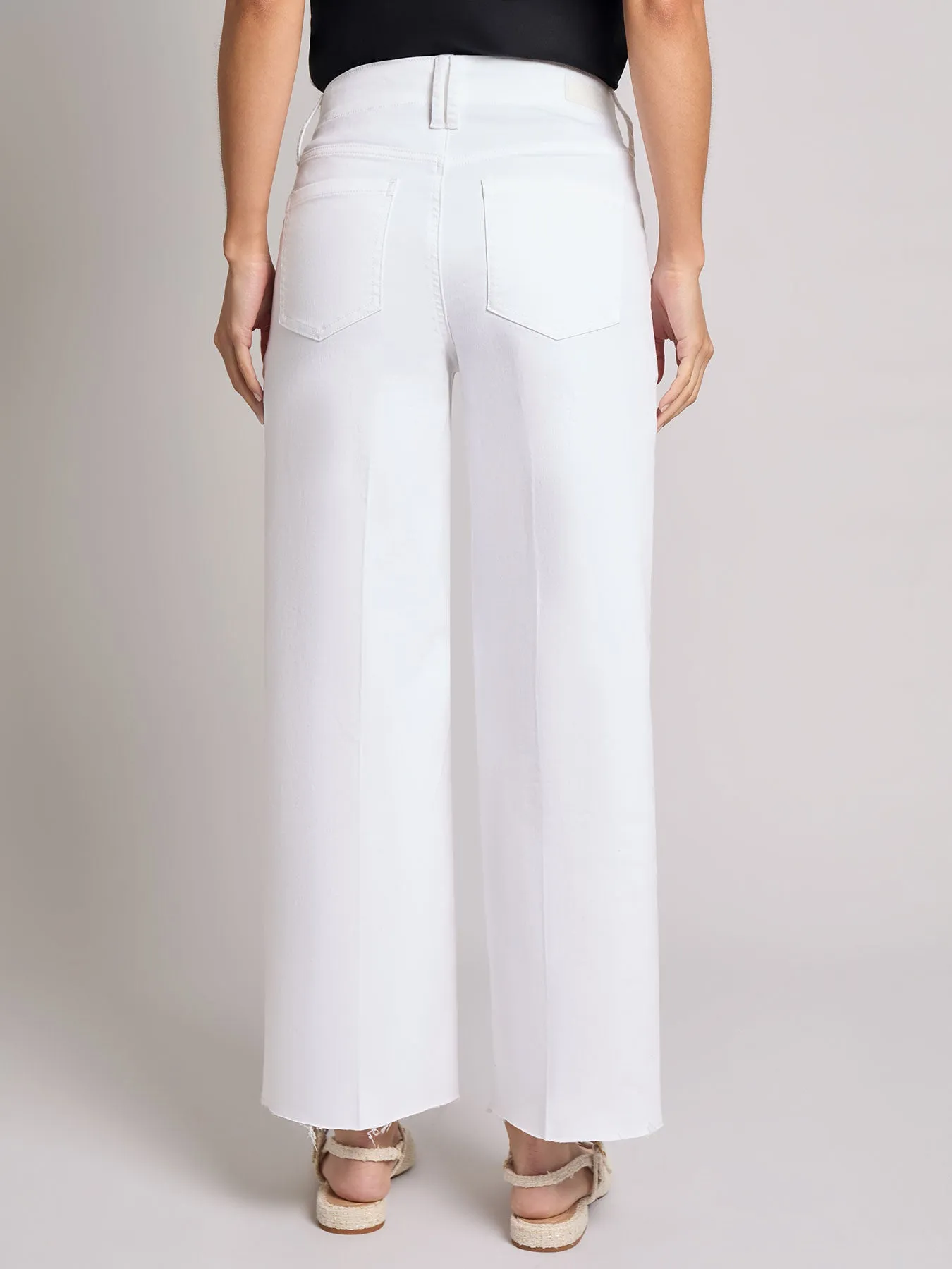 Petite Patch Pocket Wide Leg Denim, Soft White