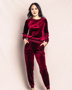 PETITE PLUME | Women's Velour Lounge Set | Red