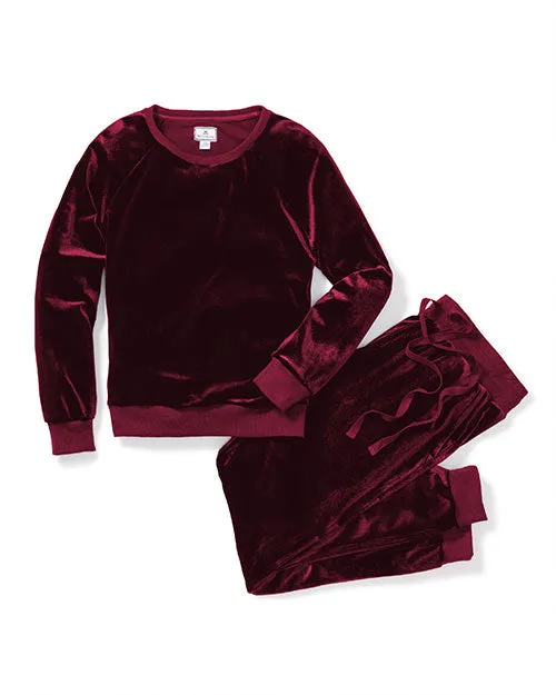 PETITE PLUME | Women's Velour Lounge Set | Red