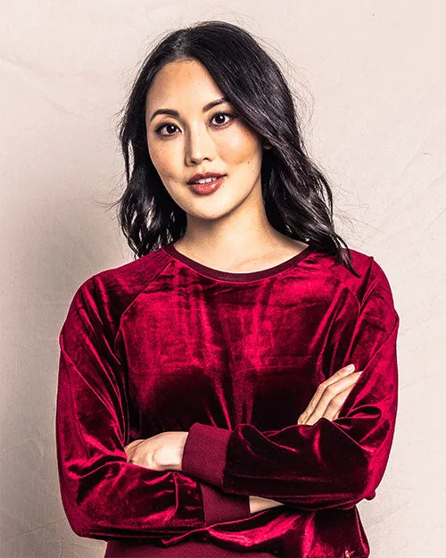 PETITE PLUME | Women's Velour Lounge Set | Red