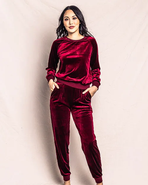 PETITE PLUME | Women's Velour Lounge Set | Red