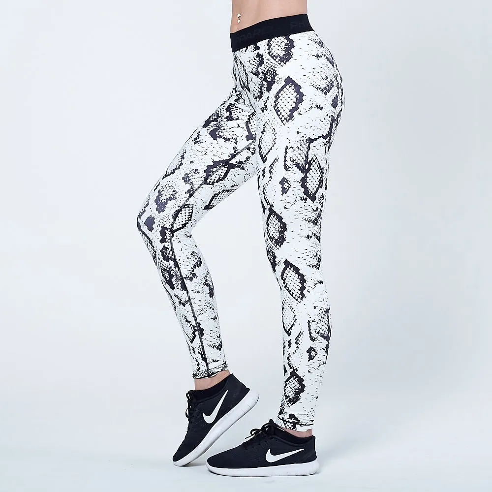Physiq Apparel - Neolite Leggings - Black/White - Snake Skin