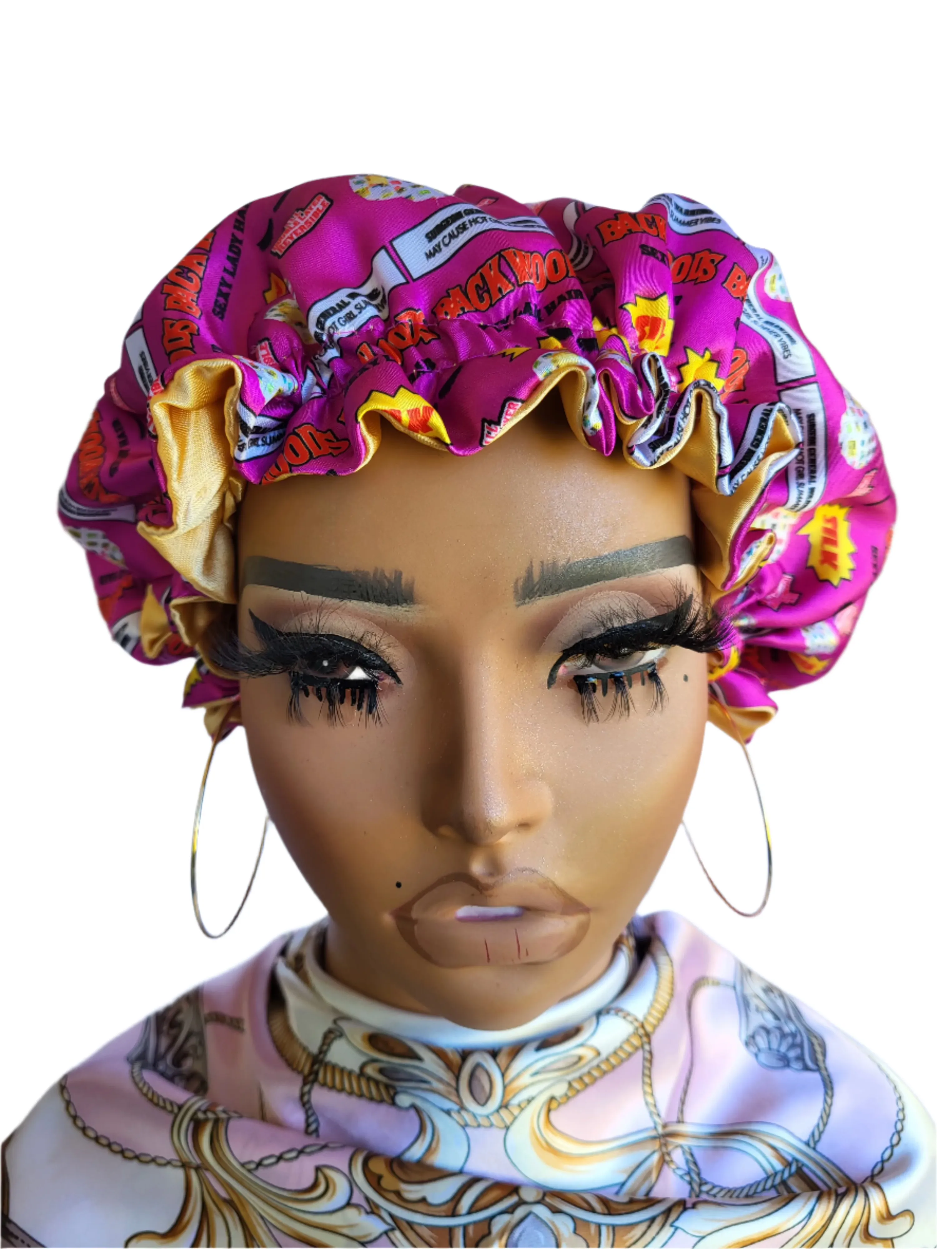 PINK & GOLD VIBES Reversible Sleeping Satin Hair Bonnet