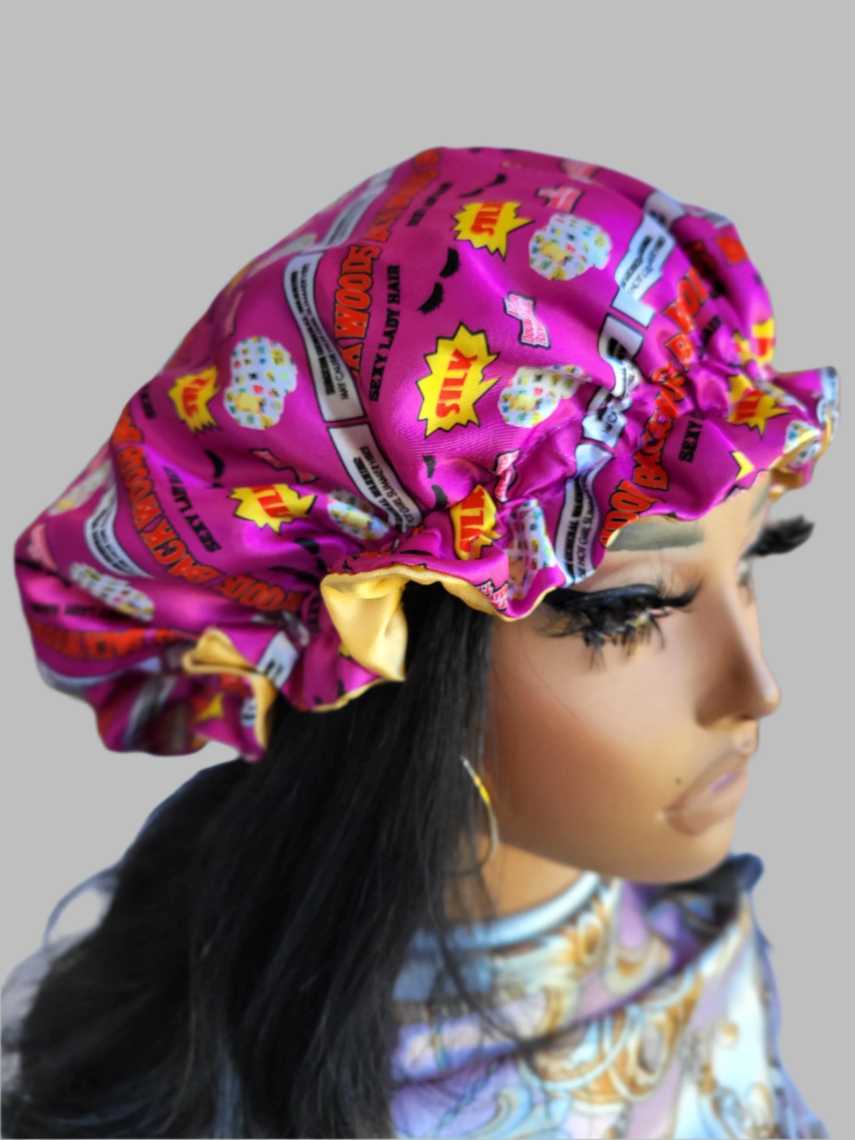 PINK & GOLD VIBES Reversible Sleeping Satin Hair Bonnet