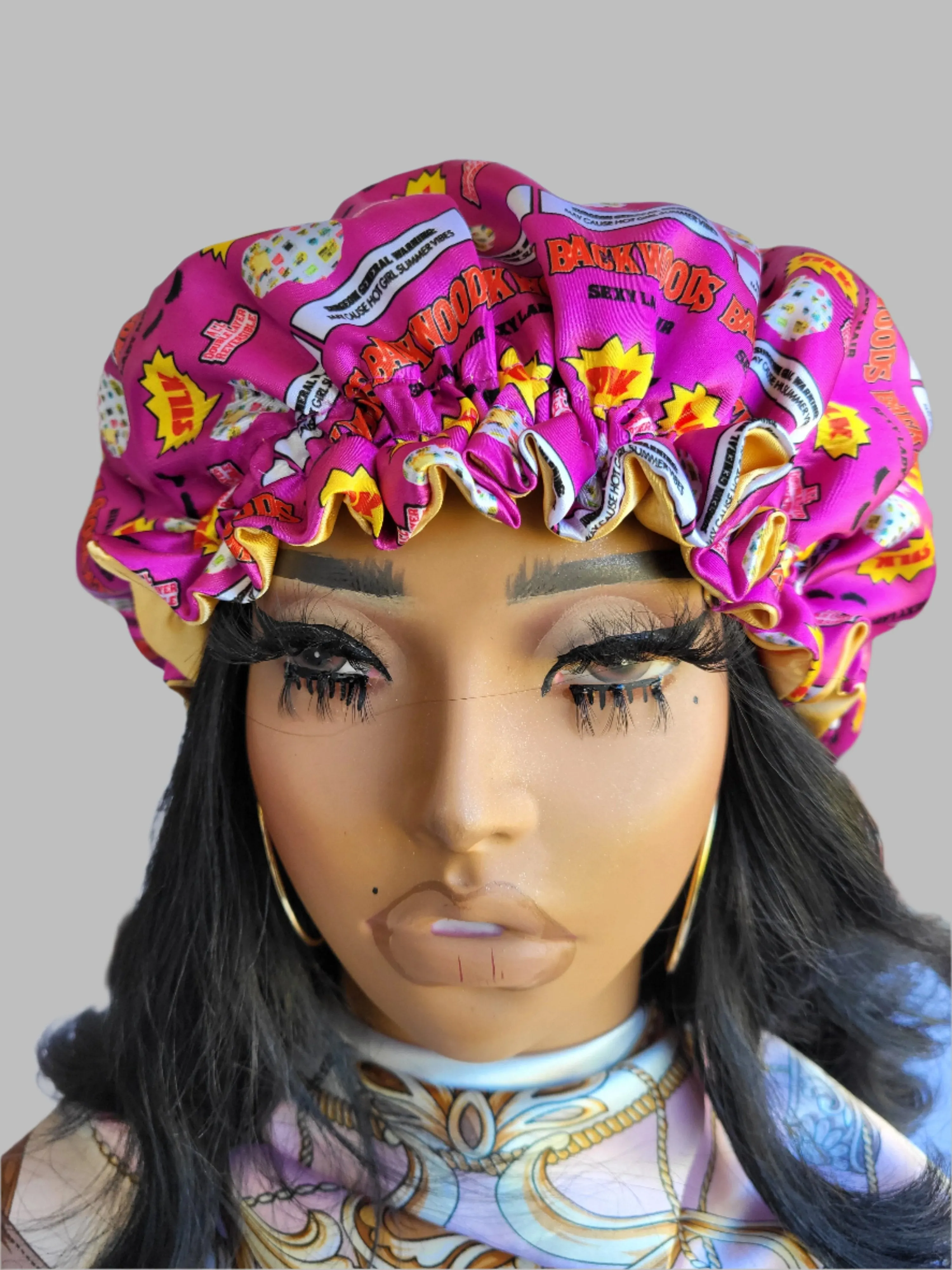 PINK & GOLD VIBES Reversible Sleeping Satin Hair Bonnet