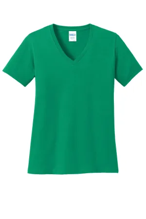 Port & Company Women's Core Cotton V-Neck Tee. LPC54V Kelly