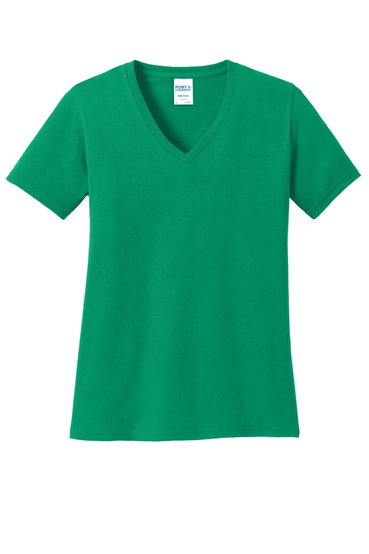 Port & Company Women's Core Cotton V-Neck Tee. LPC54V Kelly