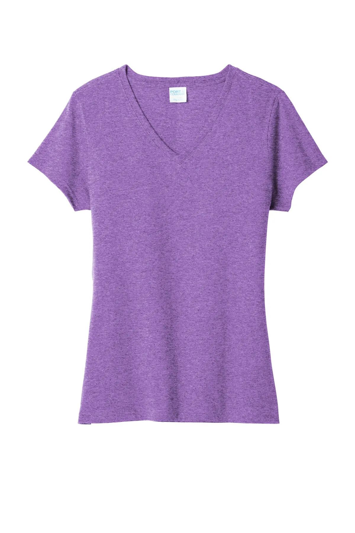 Port & Company  Women's Tri-Blend V-Neck Tee. LPC330V Team Purple Heather