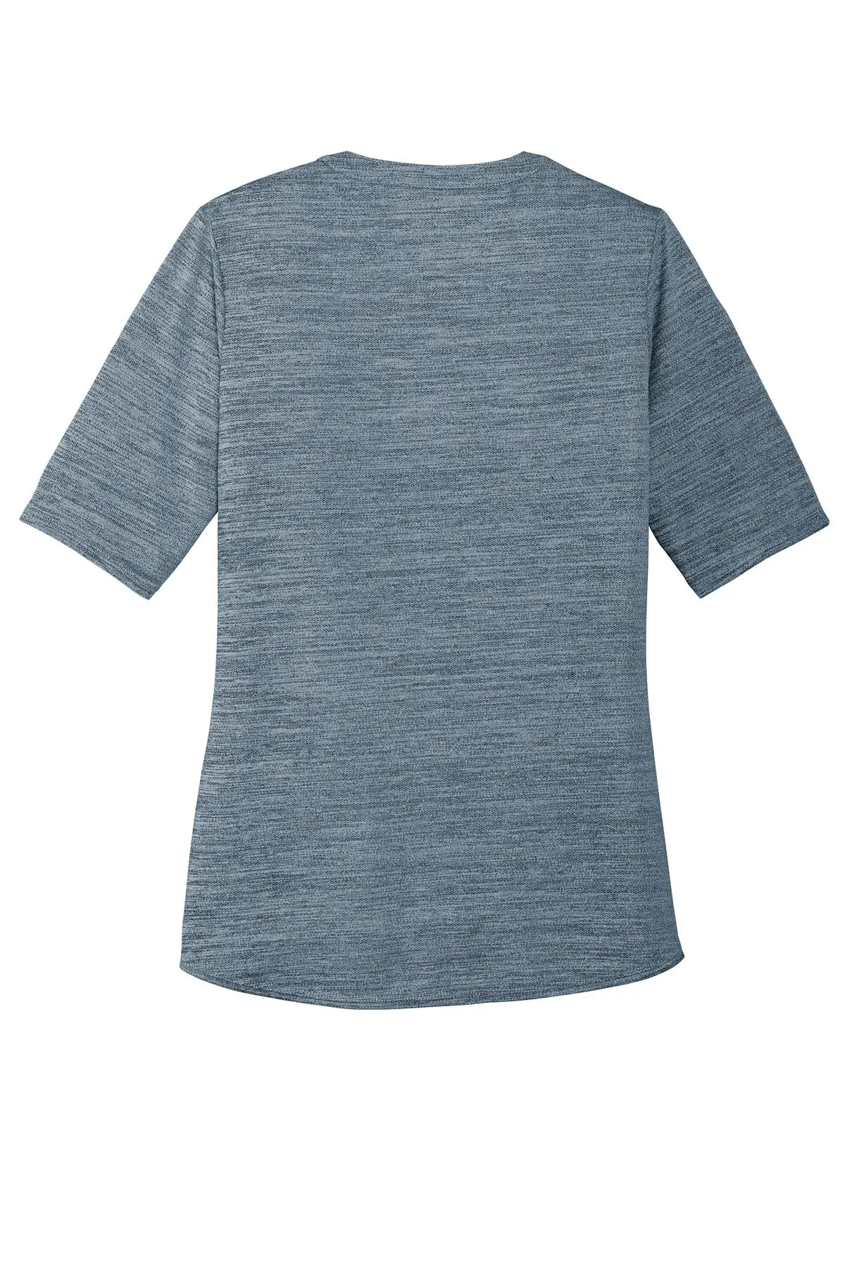 Port Authority  Women's Stretch Heather Open Neck Top  LK583 Regatta Blue/ Gusty Grey