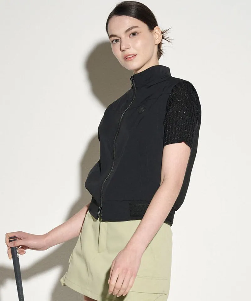 POSHERD Back Shirring Wind Vest - Black