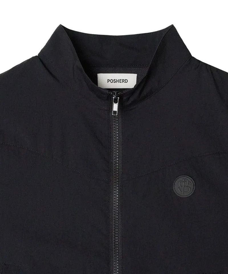POSHERD Back Shirring Wind Vest - Black