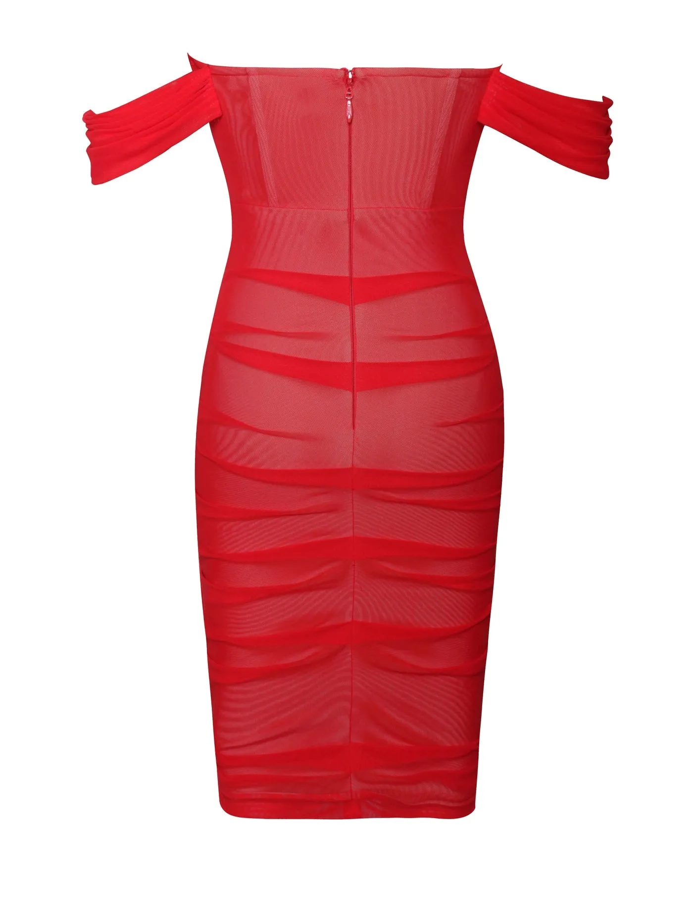 PRE-ORDER Maria Mesh Dress x Red