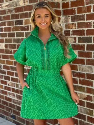 Pullover Dress (Fairway Green Monogram)