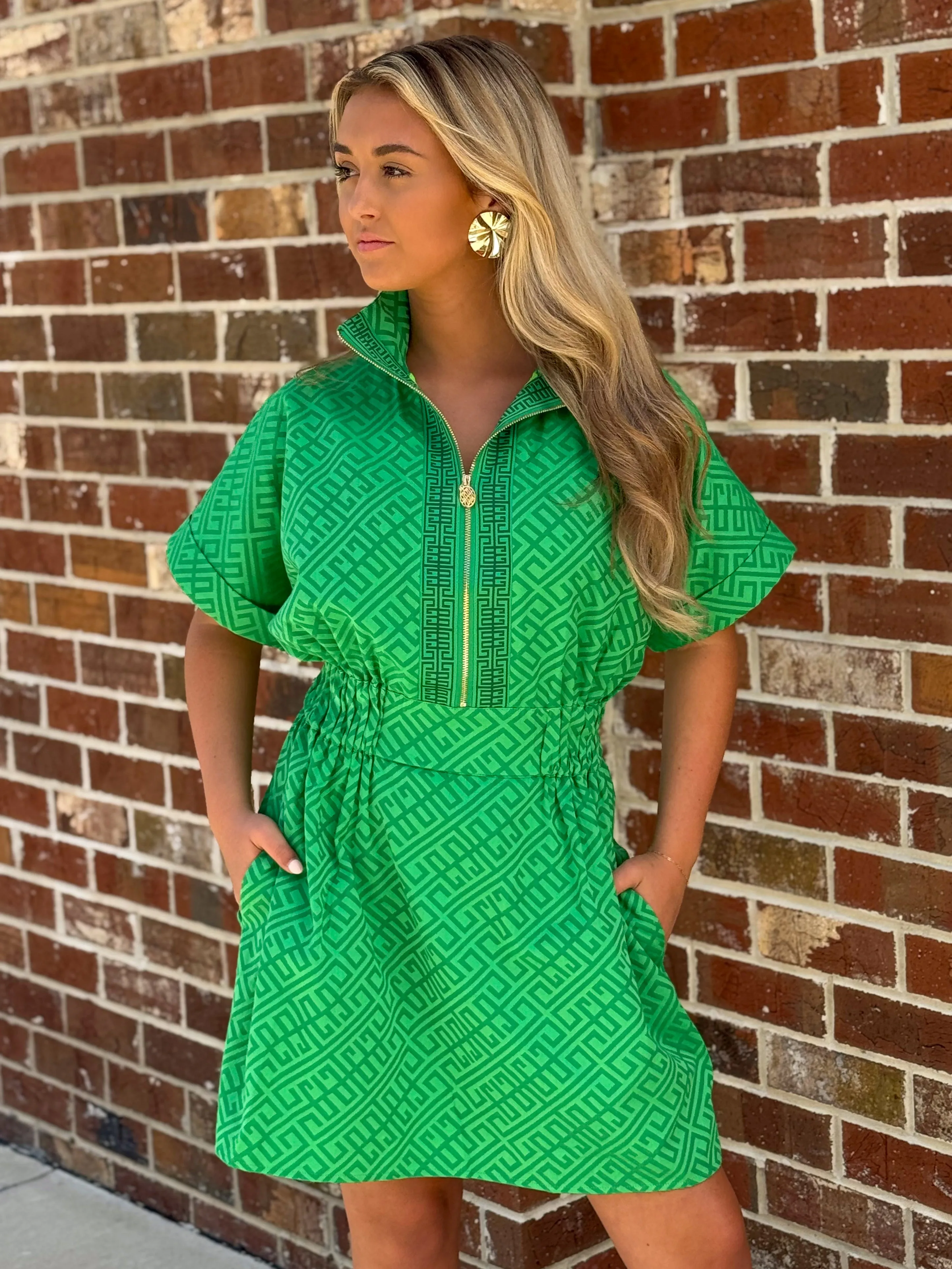 Pullover Dress (Fairway Green Monogram)