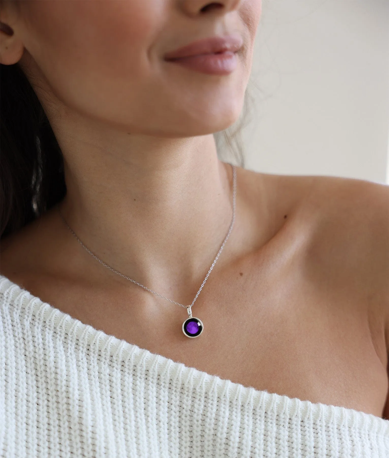 Purple Moon Sky Light in Stainless Steel