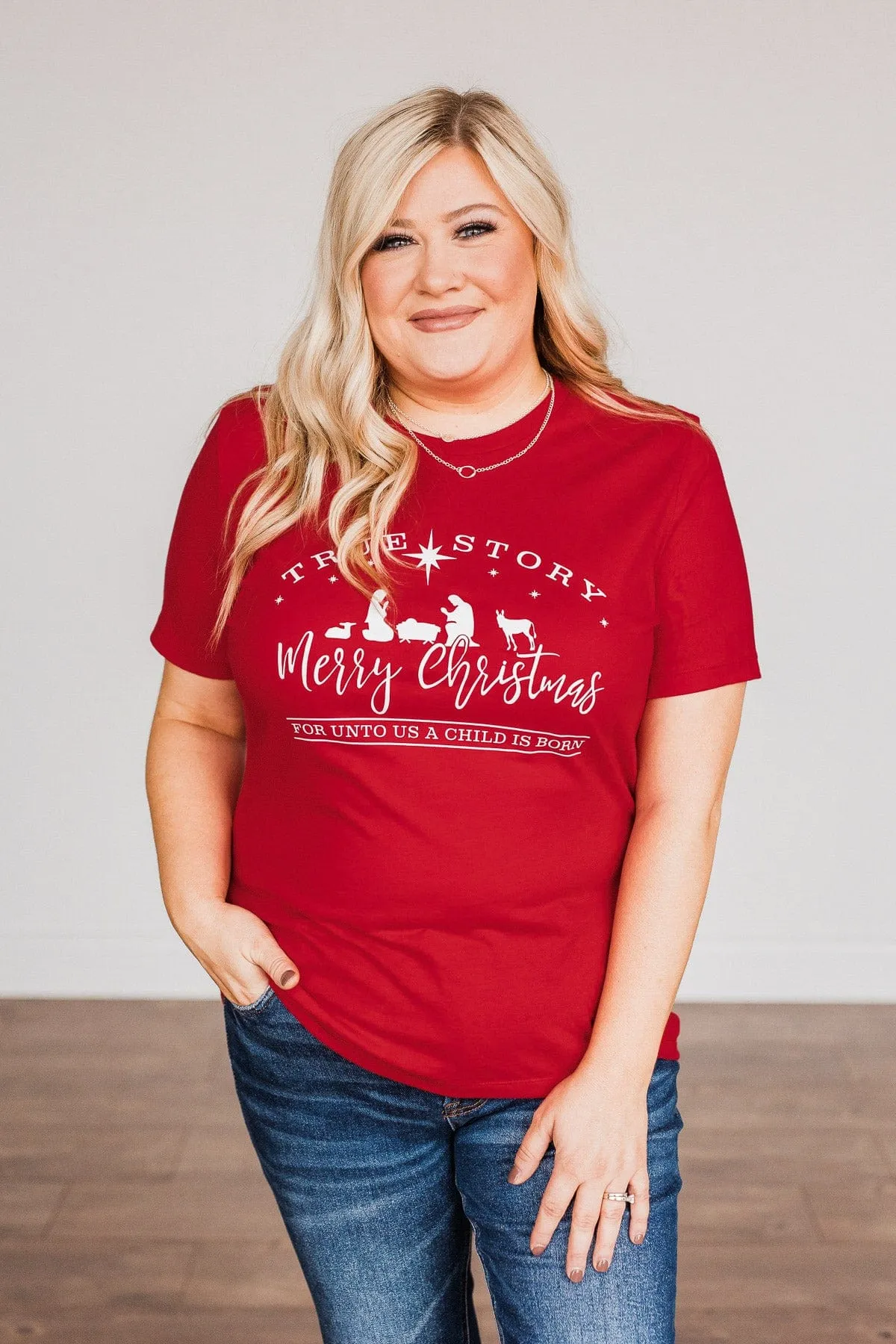 "True Story Merry Christmas" Graphic Tee- Red