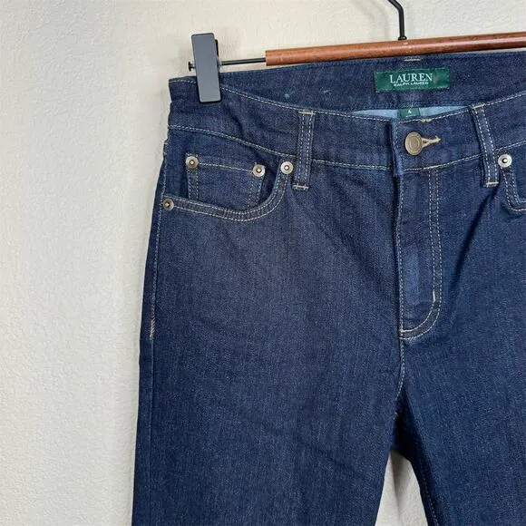 Ralph Lauren Women's Straight Jeans Size 4 Medium Wash Blue Denim Classic