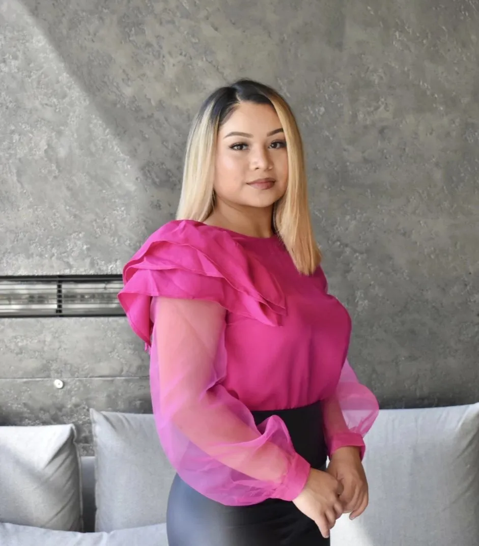 Raspberry Ruffle Organza Top