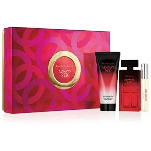 Red Always by ELIZABETH ARDEN 3 Piece set women includes 1.7 oz spray, 3.3 oz rollerball,3.3 oz red drops soufflé