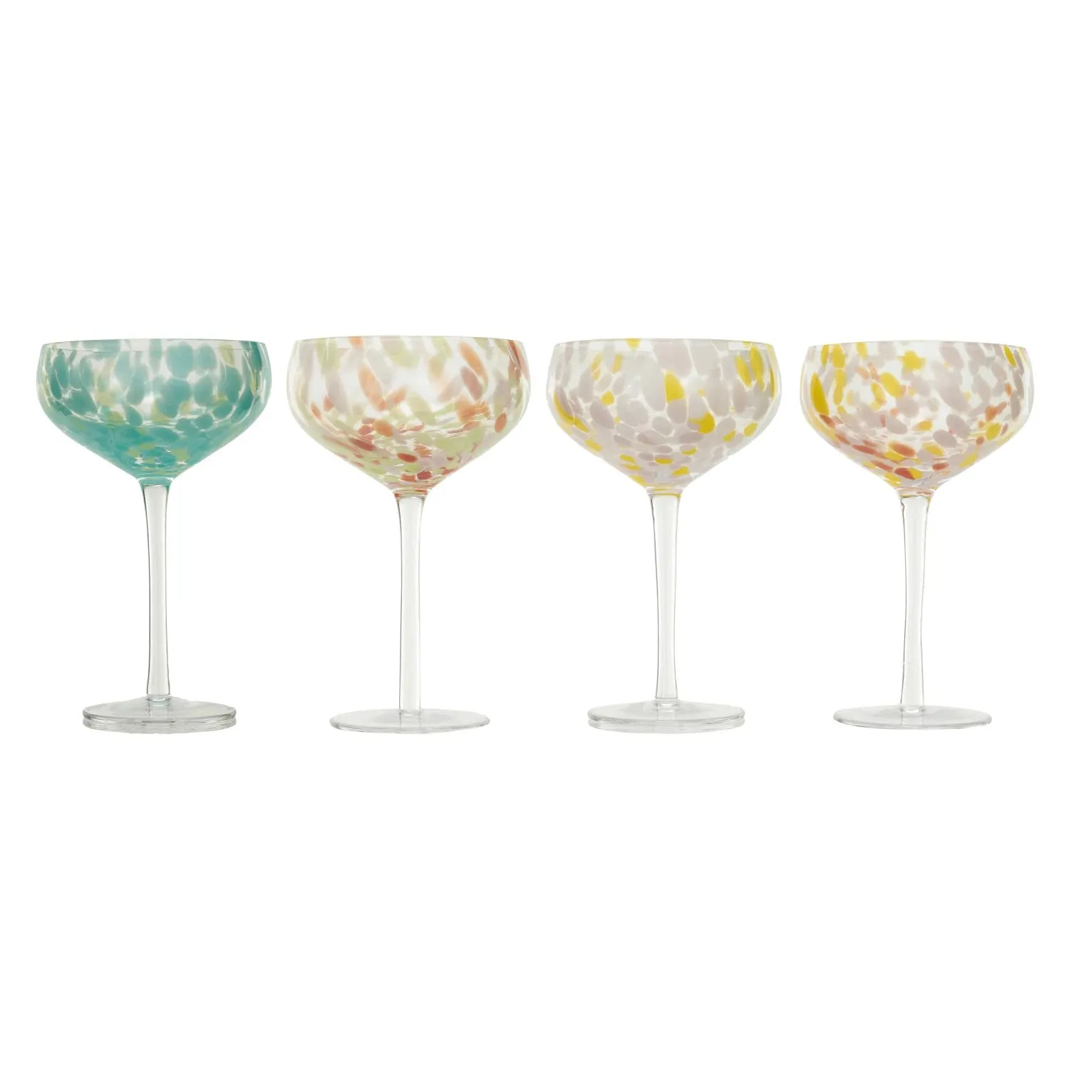 Red/Green Confetti Stemmed Champagne Glass