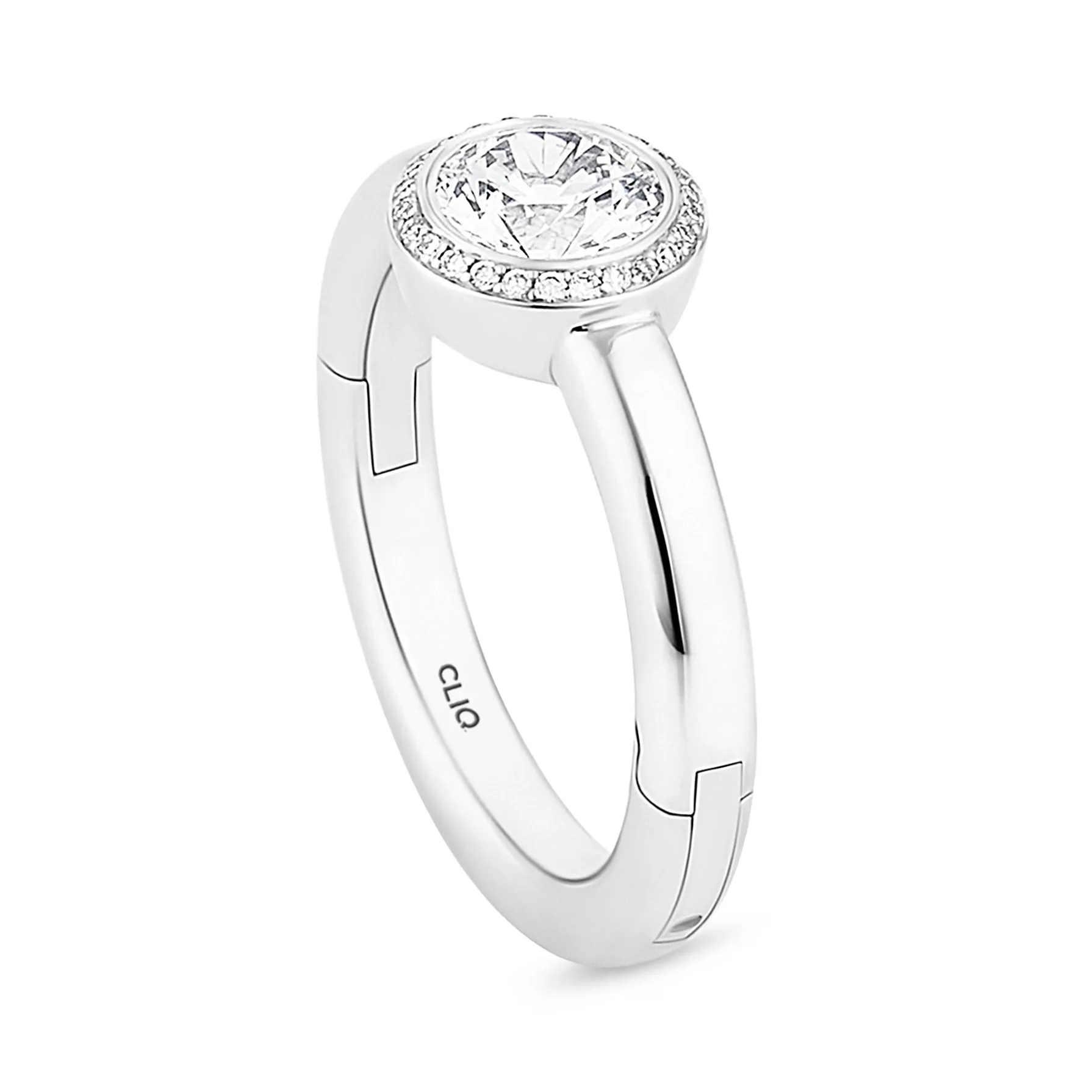 Riley Bezel Set Ring with Halo