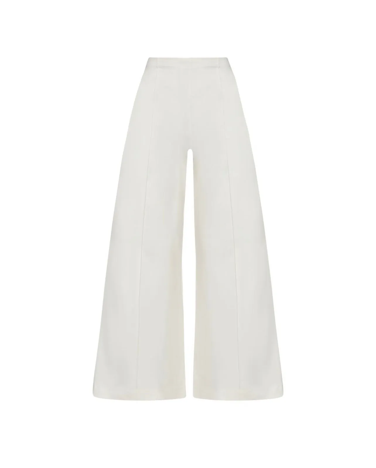 Ripley Rader Off-White Ponte Knit Wide Leg Pant: Cropped