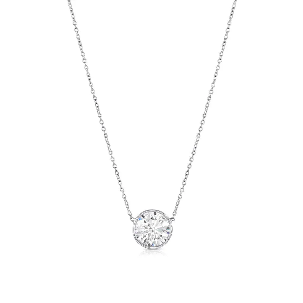 Rivière Platinum 0.90ct Diamond Solitaire Pendant Necklace, GIA Certified