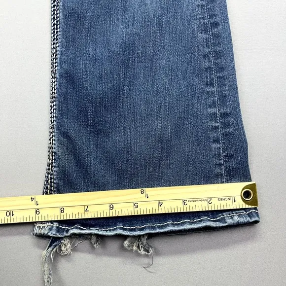 ROCK REVIVAL TANSY Women's Mid Rise Curvy Boot Denim Blue Jeans Sz 28 Fits 30&quot;