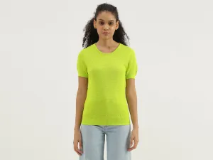 Round Neck Textured Top