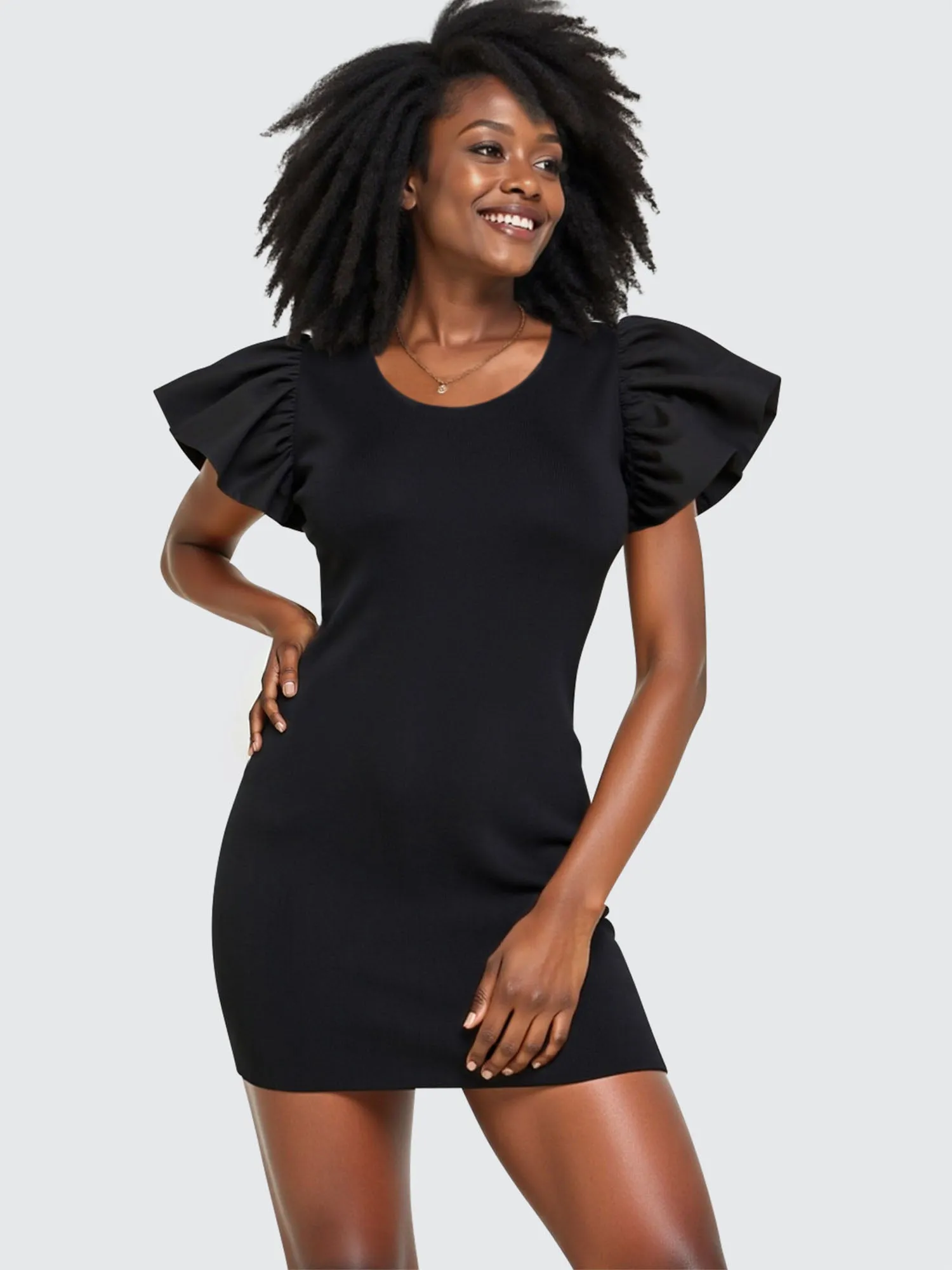 Ruffle Sleeve Bodycon Mini Dress