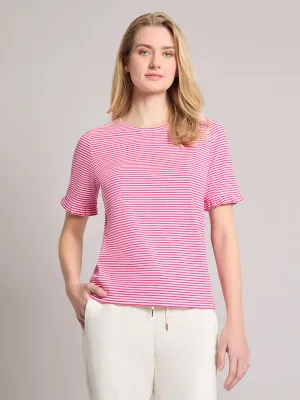 Ruffle Sleeve Stripe Top