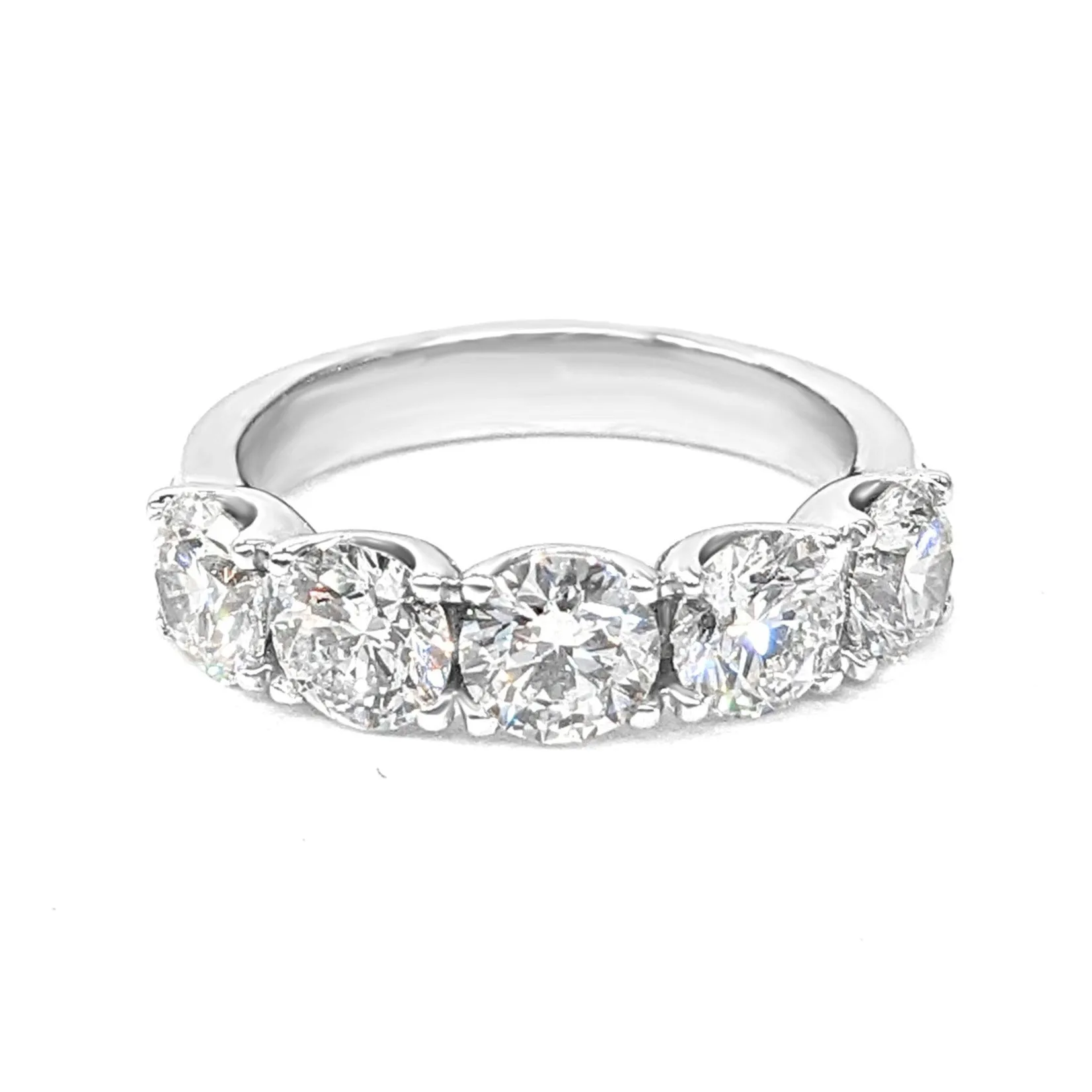 Safa Design 2.50 ct. Round Diamond 5 Stone Ring With Side Bezel Aquamarines