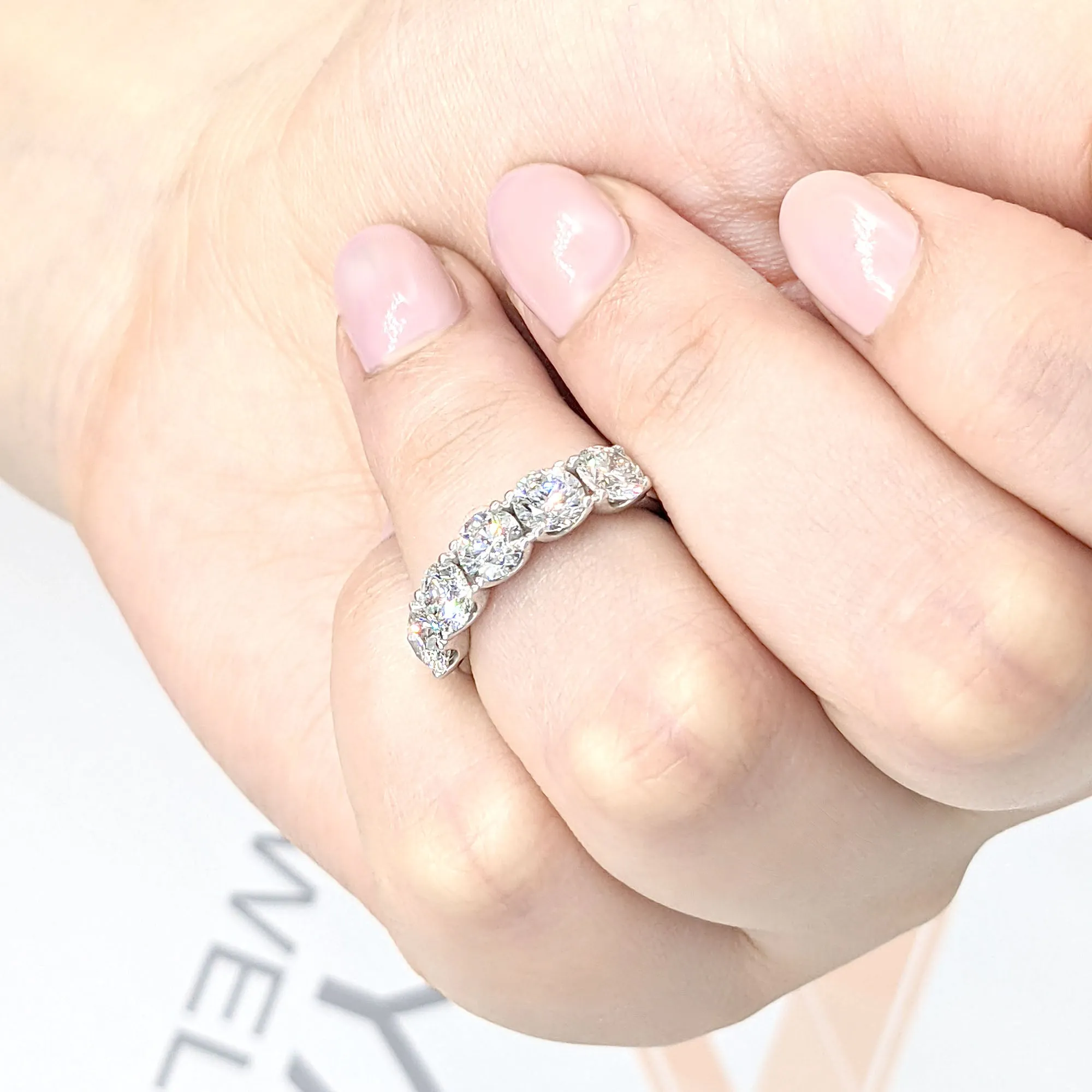 Safa Design 2.50 ct. Round Diamond 5 Stone Ring With Side Bezel Aquamarines