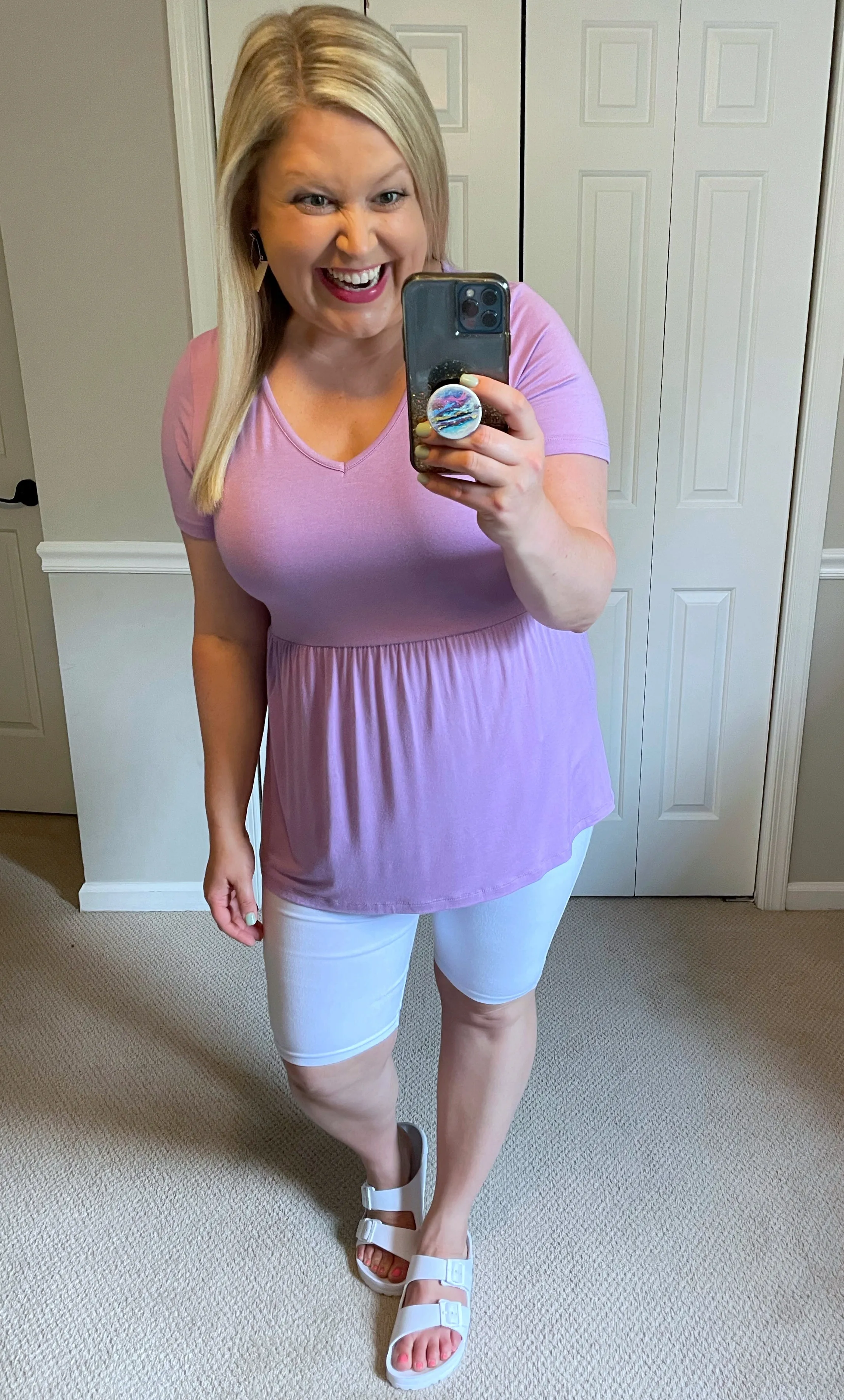 Sarah Babydoll Top in Lavender