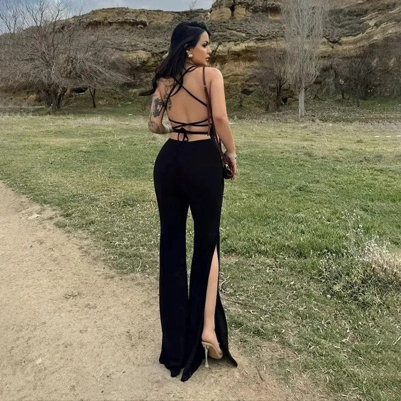 Sexy Bandage Backless Jumpsuits