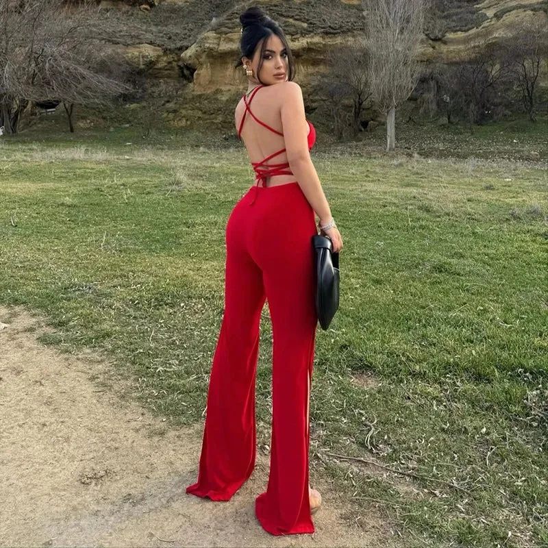 Sexy Bandage Backless Jumpsuits
