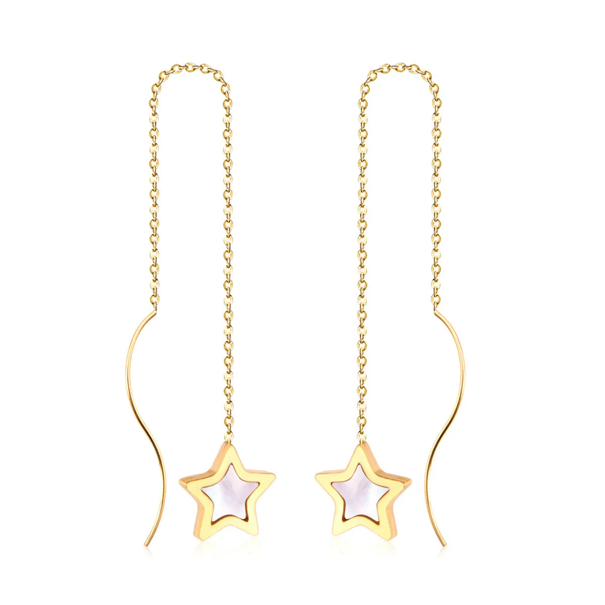 Shell & 18K Gold-Plated Star Ear Threader