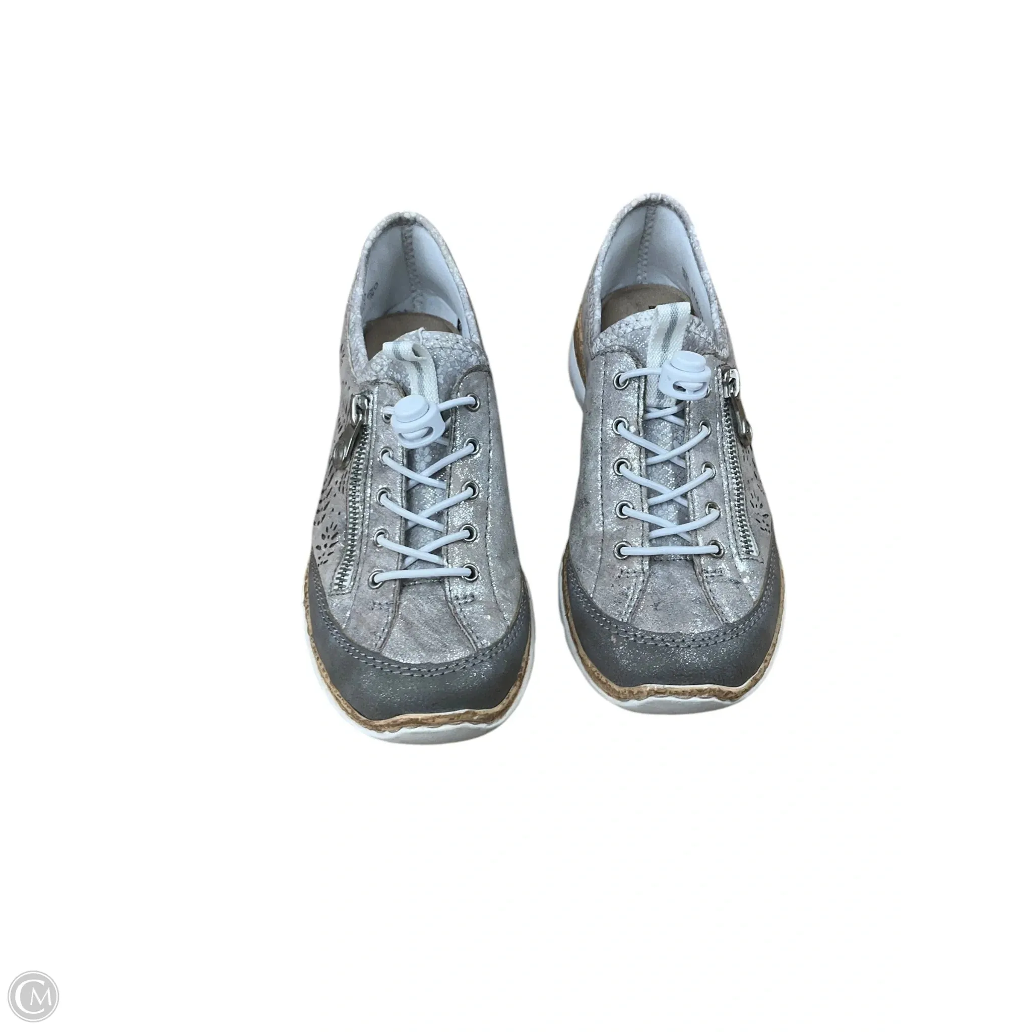 Shoes Sneakers By Riekers In Silver, Size: 7.5