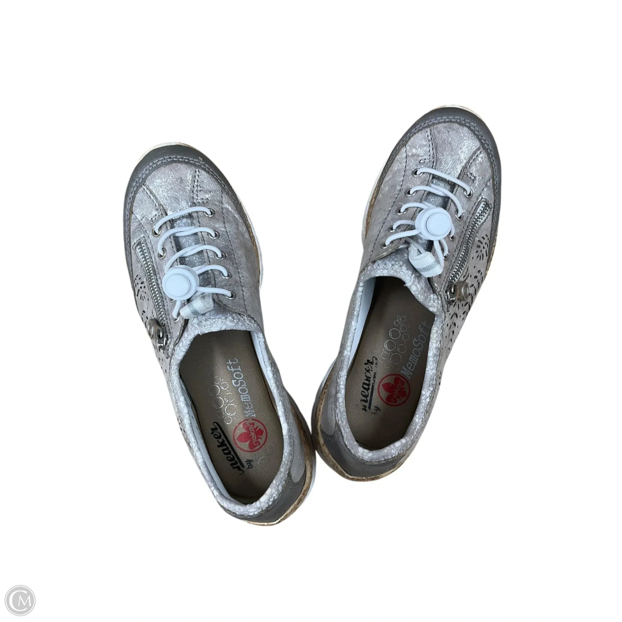 Shoes Sneakers By Riekers In Silver, Size: 7.5