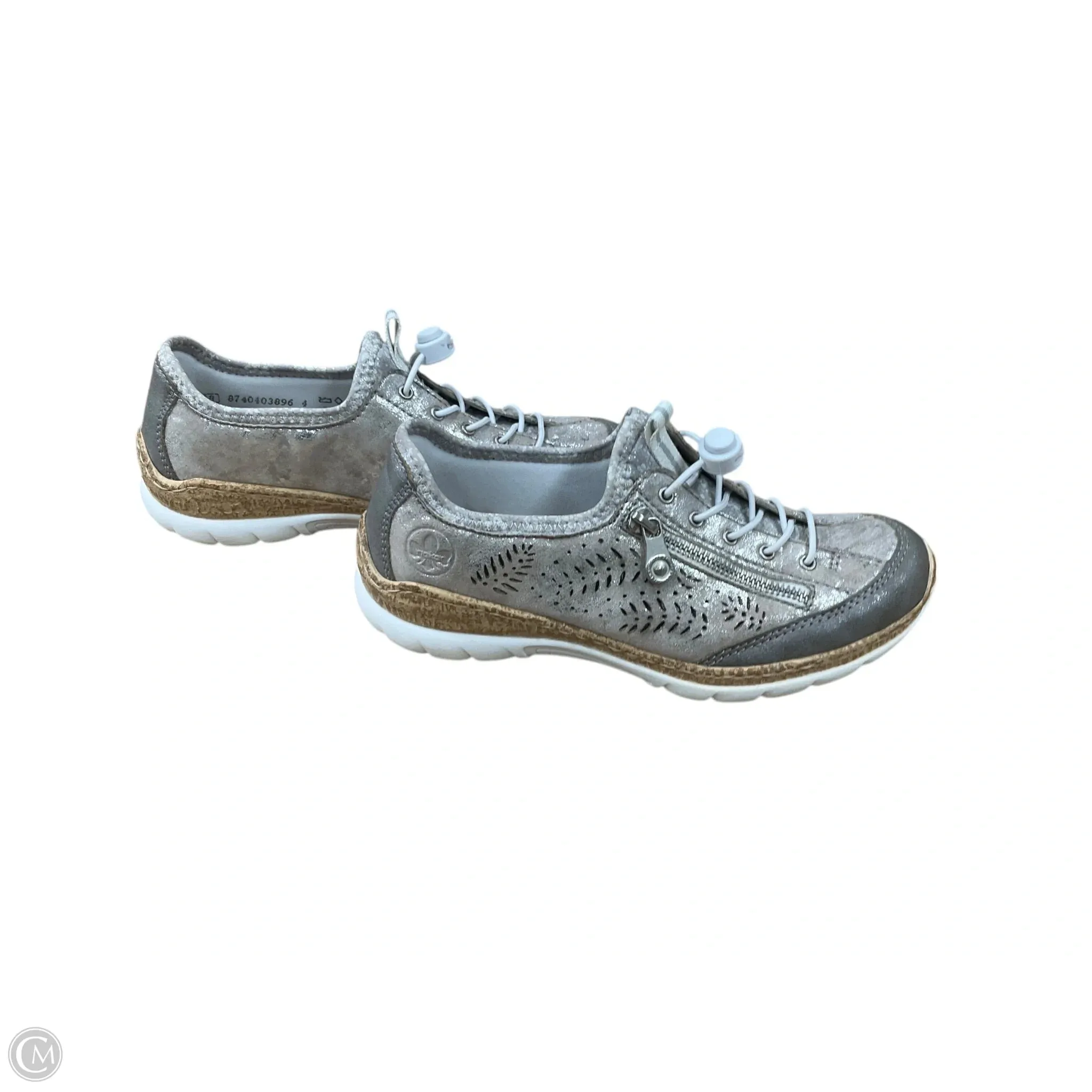 Shoes Sneakers By Riekers In Silver, Size: 7.5