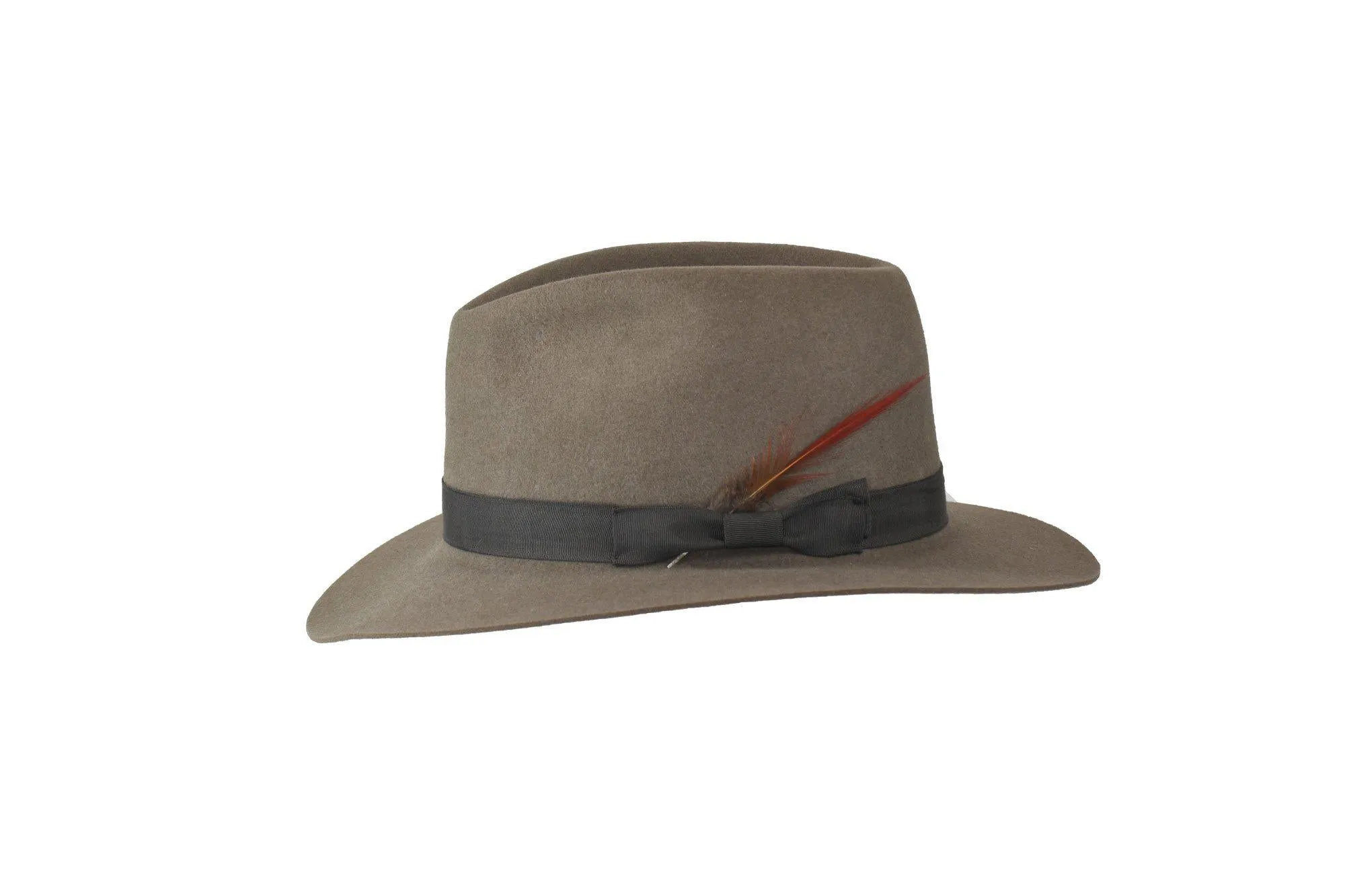 Short Brim Beaver Fur Fedora Hat for Sale in Gray