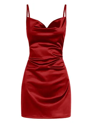Side Slit Satin Sexy Short Homecoming Dress