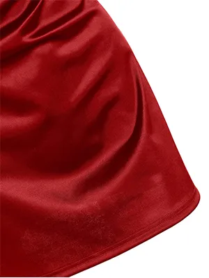 Side Slit Satin Sexy Short Homecoming Dress